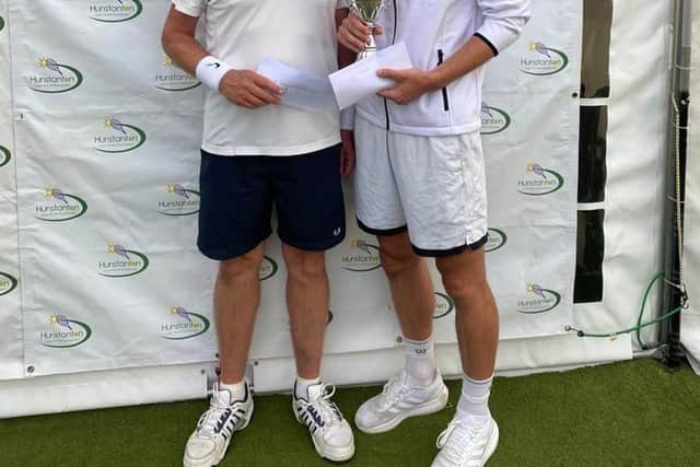 Longthorpe Tennis Club's Hunstanton champions Jason Burgess (left) and Toby Eldred.