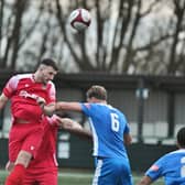 Stamford AFC (red) could clinch the Northern Premier Division title over Easter.