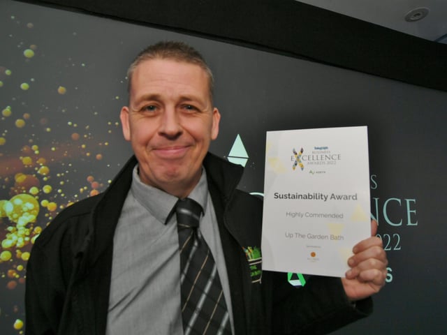 Dave Poulton from  Up the Garden Bath, which was a runner-up for the Sustainability Award.