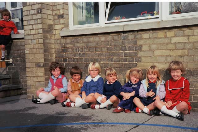 In the playground at Queen's Drive West in 1984