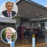 A row has broken out between Peterborough MP Paul Bristow, below, and Peterborough City Council leader Councillor Mohammed Farooq over the development of the city's Station Quarter.