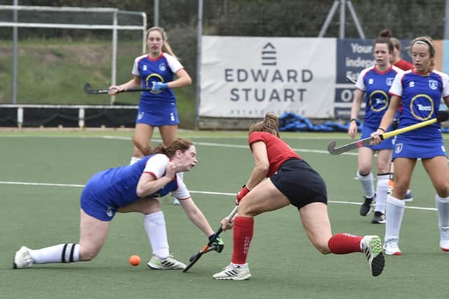 Action from City of Peterborough Ladies v Bishop's Stortford. Photo: David Lowndes.