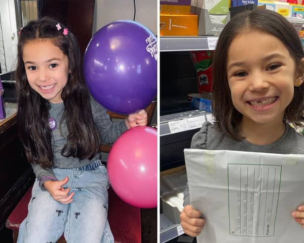 Young Eliza pictured before and after her hair cut to support The Little Princess Trust