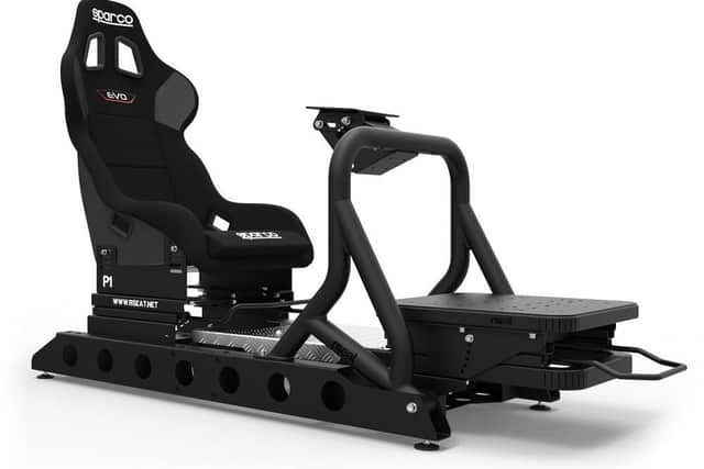 The frame of a car used in Sim Racing.