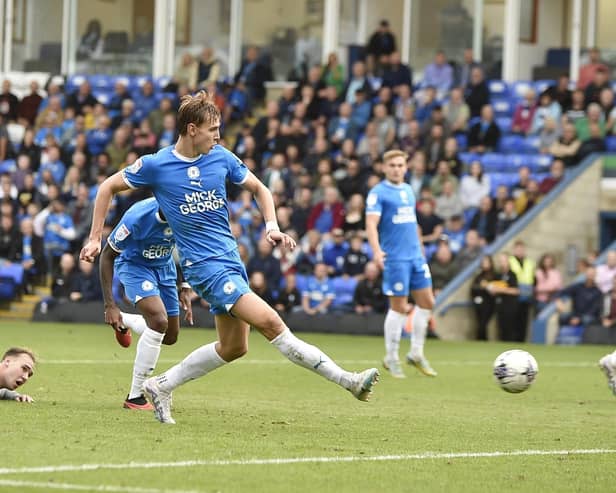 Hector Kyprianou in action for Posh. Photo: David Lowndes.