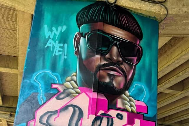 The Ibiza Final Boss mural by Mathan Murdoch under the Nene Parkway Flyover ready for the big UNDER music event this weekend