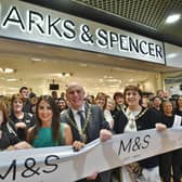 Former Mayor of Peterborough John Peach attends the opening of the new M&S store in the Queensgate in Peterborough in February 2016. With him are the then store manager Emma Burrell and Margaret Porter who cut the ribbon, and who had worked for the retailer for 50 years.