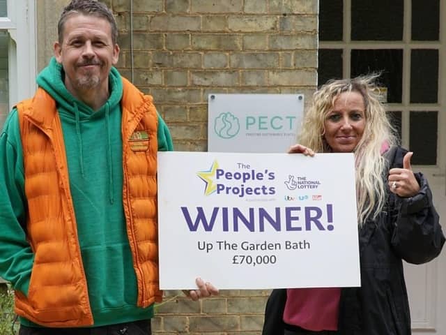 ​Dave Poulton and Kez Hayes Palmer, co-founders of Up The Garden Bath, have won £70,000 from the National Lottery after a public vote.