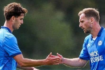 Matt Garbett (left) and Tom Lees during their appearance for Posh Under 21s. Photo Joe Dent/theposh.com