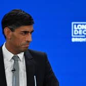 Prime Minister Rishi Sunak addresses delegates at the annual Conservative Party Conference in Manchester. (Getty Images)