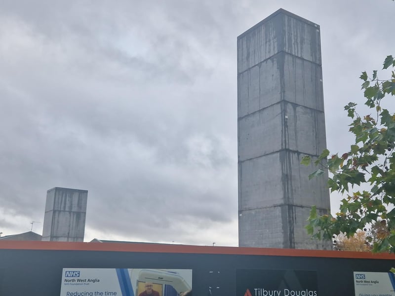 The two concrete towers have appeared over the past few days