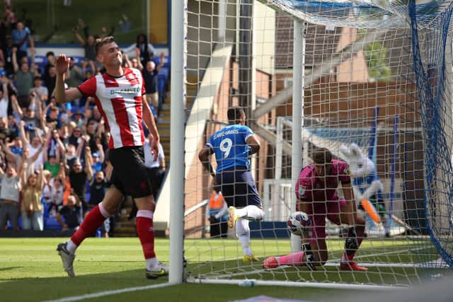 Jonson Clarke-Harris has just put Posh 2-0 up against Lincoln. Photo: Joe Dent/theposh.com.
