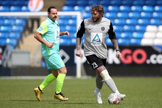 James Arthur and Danny Dyer among famous faces playing 90s minutes for charity match, pictured at Posh ground (image: Joe Dent).