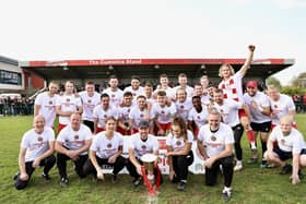 Stamford AFC with their Northern Premier Midlands Division trophy. Photo: Rob O'Brien.