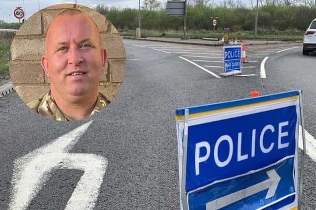 The scene of the crash at the A16 and Dwayne Southard (inset). Dwayne's family have paid tribute to him this morning, saying 'their world is an emptier place without him'