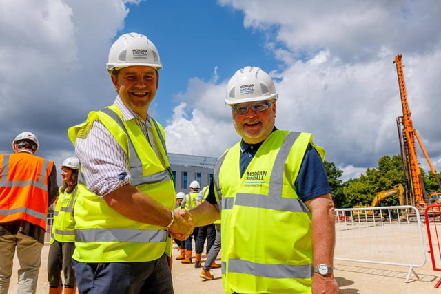Combined Authority Mayor Dr Johnson and Cllr Wayne Fitzgerald, leader of Peterborough City Council, who both praised the partnership working to help ARU Peterborough progress: