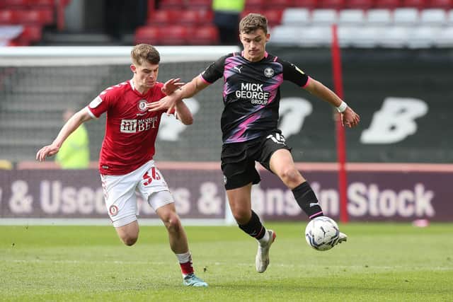 Harrison Burrows played at left back in Posh's 1-1 draw at Bristol City earlier this month.