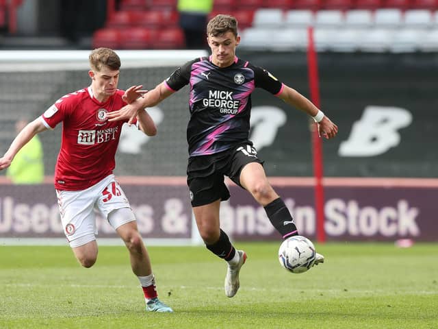 Harrison Burrows played at left back in Posh's 1-1 draw at Bristol City earlier this month.