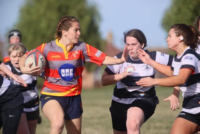 Jessica Pearce in action for Peterborough Ladies against MK. Photo: Philip Lindhurst.