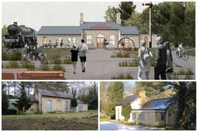 Top, this image shows how the Wansford Road train station will appear once rebuilt at the Railworld Wildlife Haven in Peterborough. Below, the station before it is taken done.