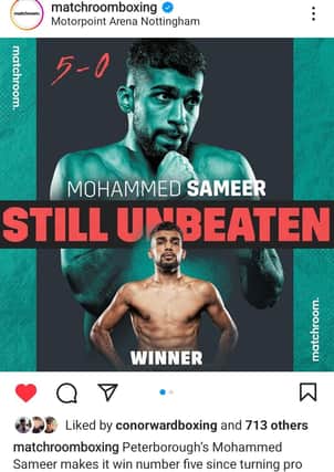 Mohammed Sameer is still unbeaten after picking up a points win at the weekend.