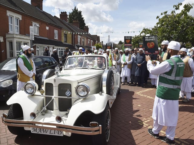 The Holy March in the city to celebrate the birthday of the  Prophet Muhammad