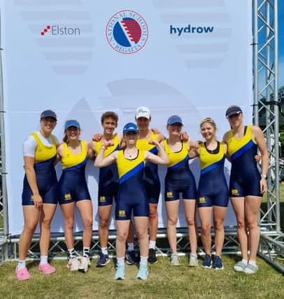 The Peterborough rowers are pictured at the regatta.