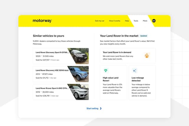 Motorway’s free Car Value Tracker gives you personalised insights based on the current used-car market, so it’s easy to know whether it’s a good time for you to sell your car. Picture – supplied