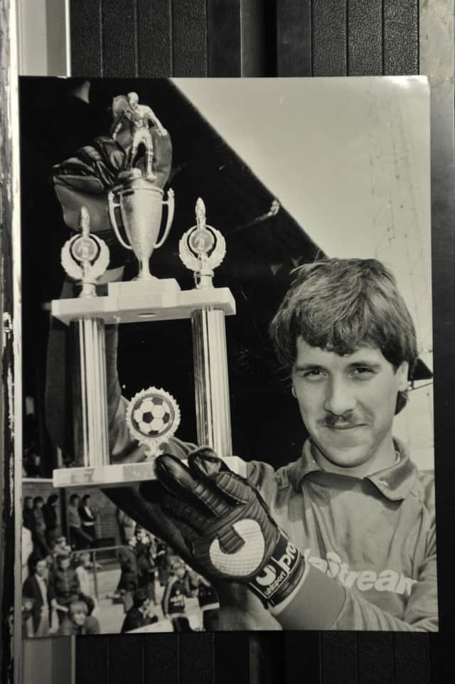 David Seaman with his Posh player of the year trophy.