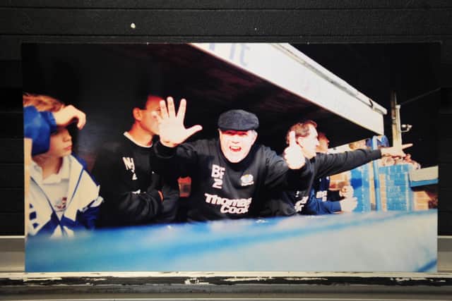 Barry Fry in the Posh dugout.