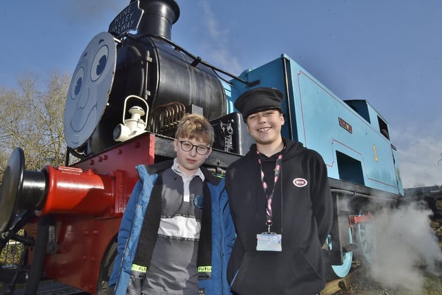 Oliver Walker and Harry Cowley fundraised over £15,000 to put towards the cost of repairing the fire-damaged signal box.