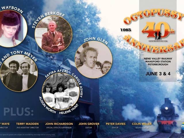 The star-studded 'Octopussy' celebration weekend will see stars, cast and crew from the classic Bond film descend upon Peterborough to mark its 40th anniversary on June 3 and 4.