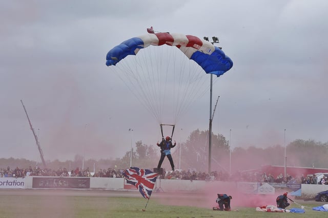 The RAF Falcons parachute display team at Truckfest.