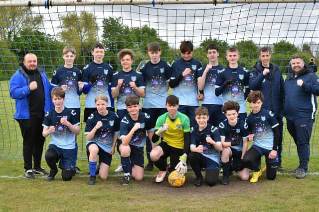 Gunthorpe Harriers before their final game of the season at Campbell Drive. Photo David Lowndes.