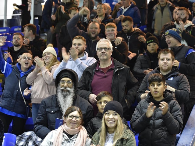 Peterborough United fans enjoy last night's win over Accrington Stanley.