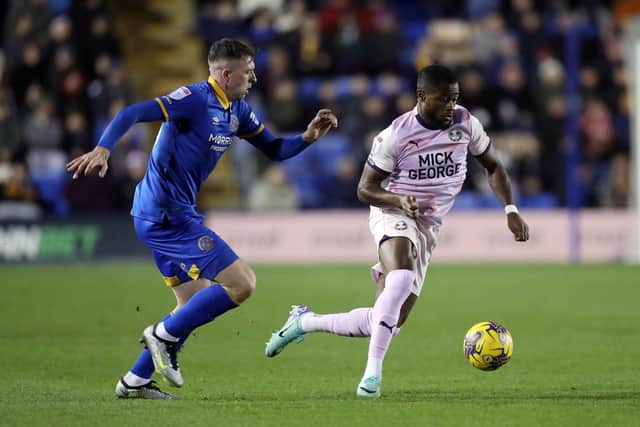 David Ajiboye is set to replace Kwame Poku against Shrewsbury Town. Photo: Joe Dent.