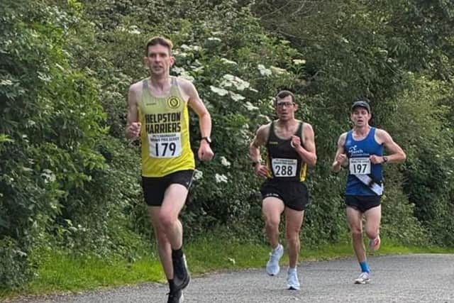 Ben Heron leads James Orrell and Andrew Jakeman during the Eye Grand Prix.