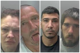 Some of the faces of crooks jailed in December for crimes committed in and around Peterborough