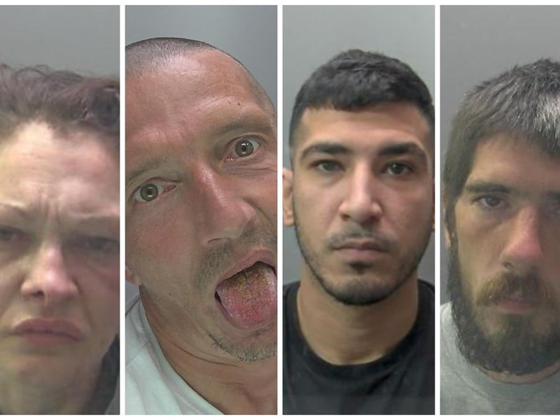 Some of the faces of crooks jailed in December for crimes committed in and around Peterborough