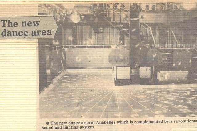 A newspaper cutting showing of the news dance floor