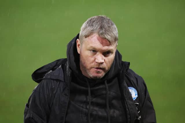 Posh boss Grant McCann during Wednesday's game with Swansea.