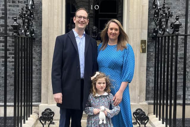 Benedict's parents Helen and Peter Blythe with their daughter Etta (6).