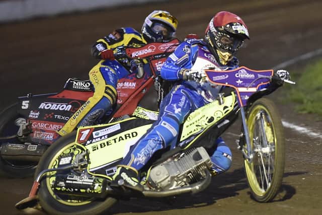 Artem Laguta racing for Panthers against Sheffield on Monday. Photo: David Lowndes.