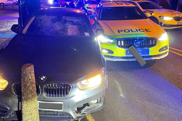 The driver of this stolen vehicle was pursued by police before eventually being stopped by officers. Both occupants were arrested on suspicion of burglary.