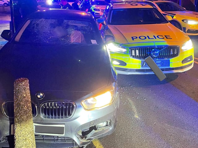 The driver of this stolen vehicle was pursued by police before eventually being stopped by officers. Both occupants were arrested on suspicion of burglary.