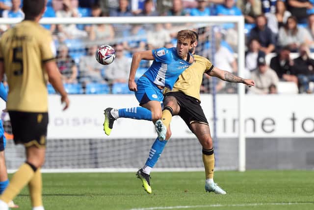 Hector Kyprianou in action for Posh against Wrexham. Photo Joe Dent/theposh.com