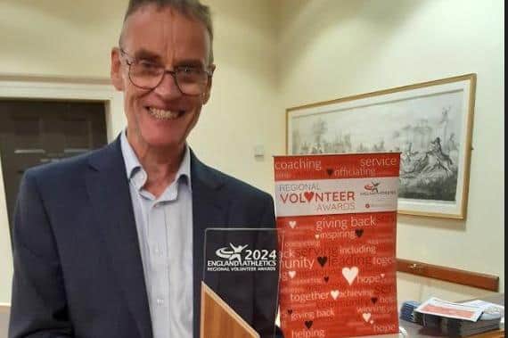 Werrington Joggers chairman Rod McDonald at the awards night.