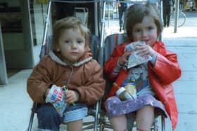 Nathan and Lisa in their buggy in 1987