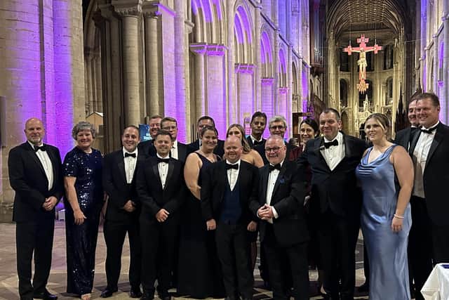 Representatives of the Bondholder Dinner's sponsor AEPG with Peterborough City Council leader Councillor Wayne Fitzgerald