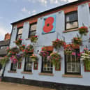 Brad Barnes dines at The Blue Bell, Werrington - known for its hanging baskets in the summer months
